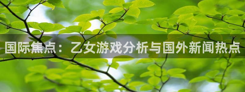 天美娱乐开户测速：国际焦点：乙女游戏分析与国外新闻热点